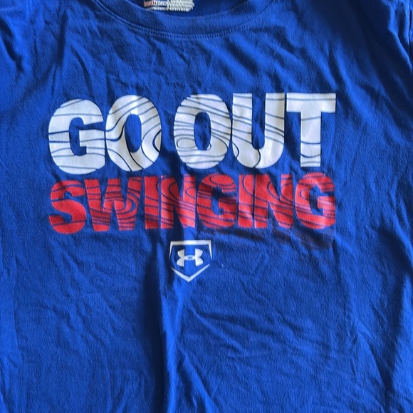 Under Armour Blue and White Short Sleeve Tee - Picture 2 of 3